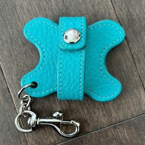LEATHEROLOGY Headphone Cord Keeper, Turquoise Leather Tech Accessory Organize
